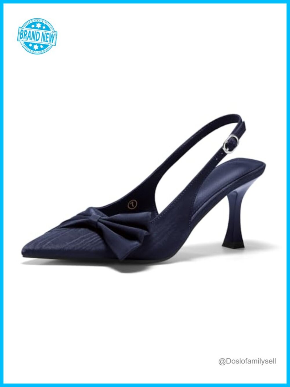 Slingback High Heels Bow Tie Closed Pointed Toe Pumps for Wedding Party Dress